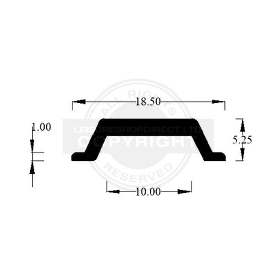 Caravan awning rail insert, light grey (Bailey type)