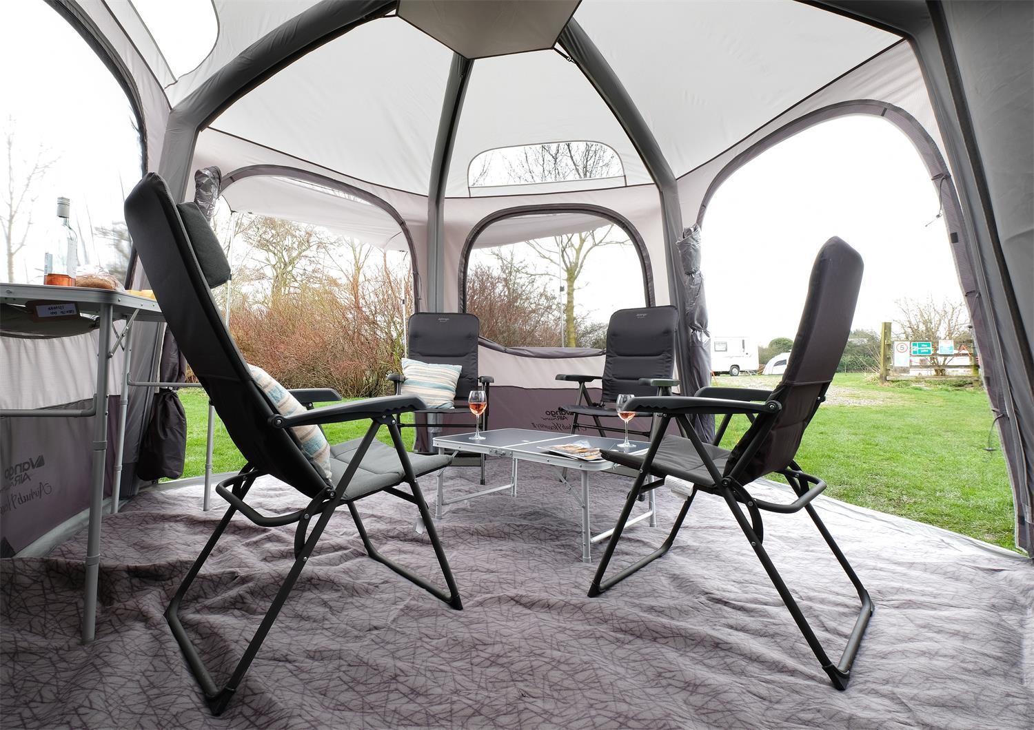 The Vango Airhub Hexaway awning has a unique shape.