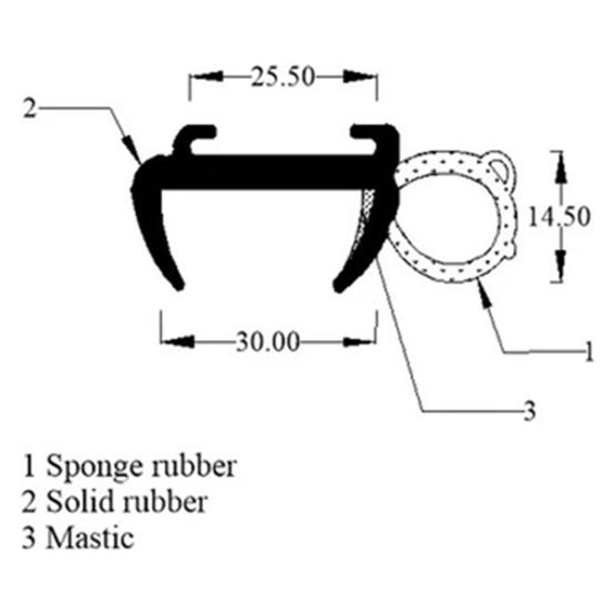 Window Rubber 30mm for Swift Group