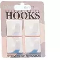 White Small Square Hook- pack 4