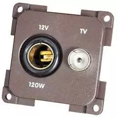 CBE 12V + TV Socket, Brown