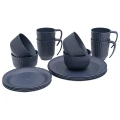 Outwell Delish 4 Person Dinner Set - Navy Night