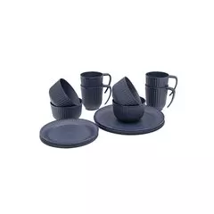 Outwell Delish 4 Person Dinner Set - Navy Night