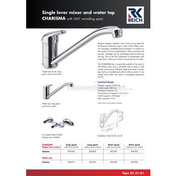 Reich Charisma Single Lever Mixer Tap with switch