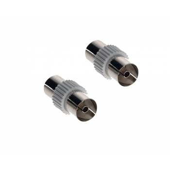 Maxview TV/FM Back to Back Coaxial Connectors - Blister Pack of 2