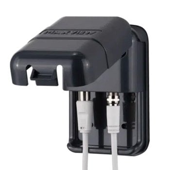 Maxview Twin Weatherproof Socket with 'F' and Coaxial Connector - Dark Grey