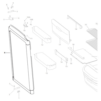 Thetford N90 N97 N100 N108 Fridge Door High