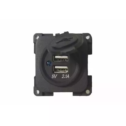 CBE 12v Twin USB Socket - Dark Grey, CBE Electric Fittings