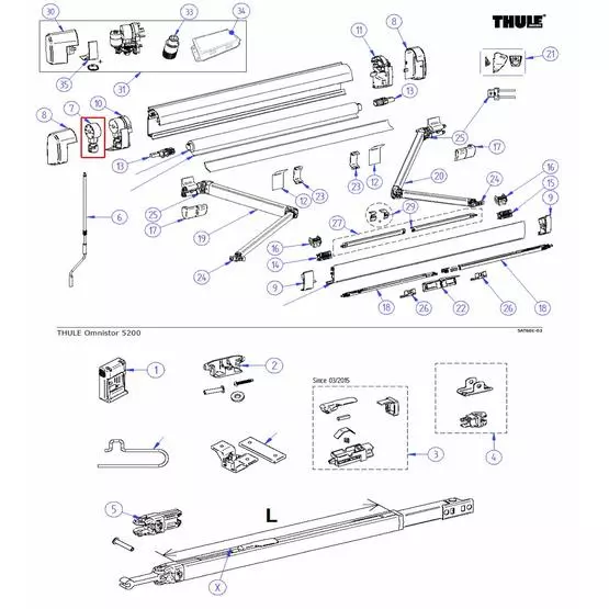 Thule Omnistor Hand Crank Coupling Funnel | Thule Awnings ...